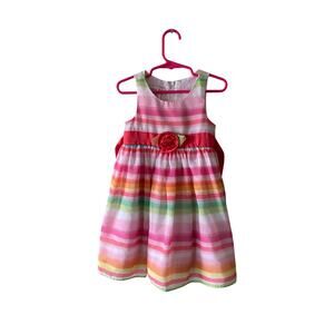 Jessica Ann Girls Multicolored Striped Spring/Summer Sleeveless Dress- Size 3t